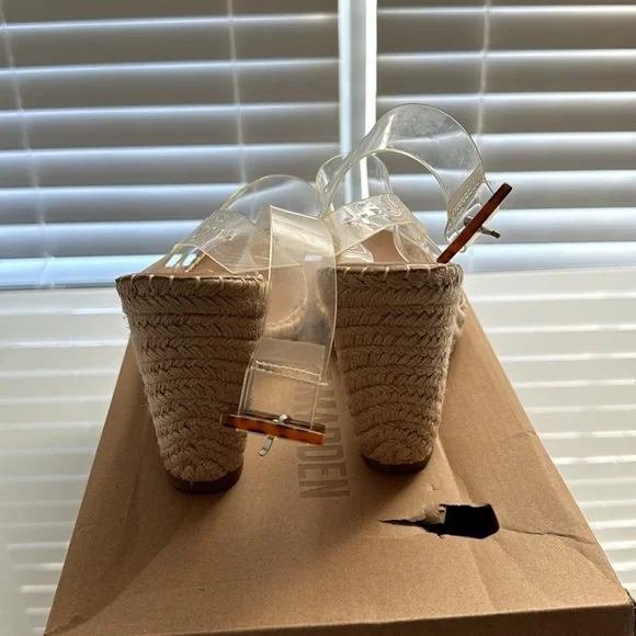 Steve Madden URI clear espadrille sandals ~ size 7.5 - Picture 3 of 4